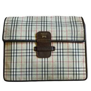 Burberry Vintage Tartan Mini Portfolio Clutch Authentic